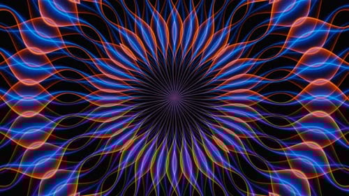 Abstract circle of magic energy waves mandala loop animation