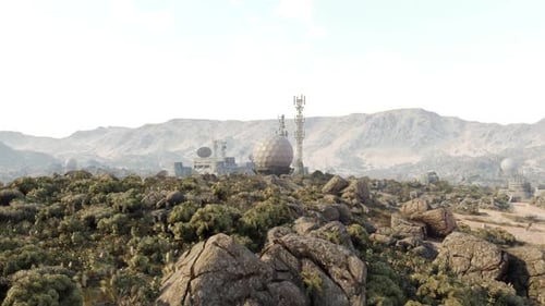 Base militar situada en terreno montañoso durante horas despejadas