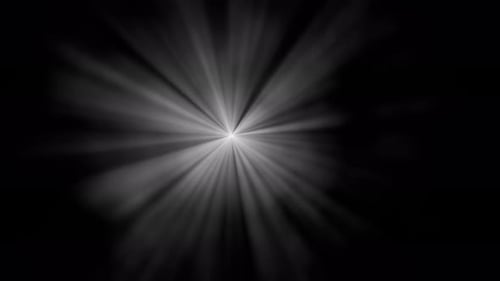 Seamless animation of rays of light. Looping animation of light. White rays of light on a black back