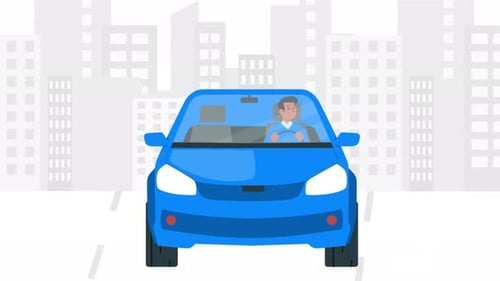 Car on the Road Driving in Highway 4K