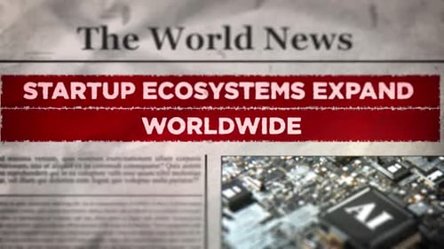 Dynamic Newspaper Headline Reveal with AI Technology Elements