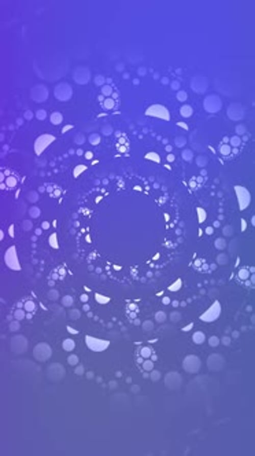 Circles and Smoke Rotating on Purple Background Loop