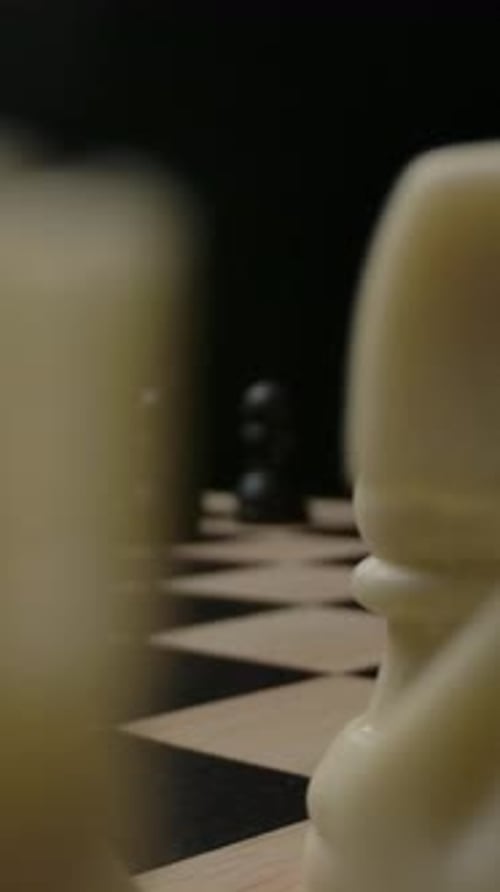 Close Up of Chess Pieces on Chess Board