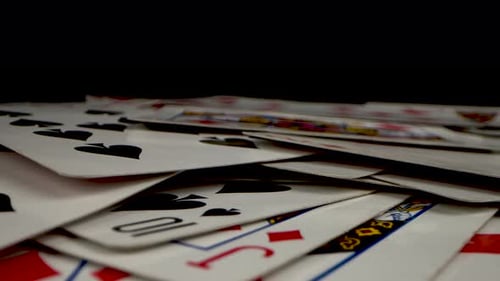 Playing Cards Pile, Close Up Camera Dolly