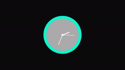 Flat Design Animated Clock Icon Animation