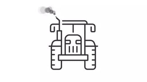 Animated tractor line icon