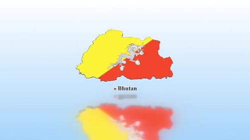 3D Bhutan Map Flag Animation with Country Name Reveal