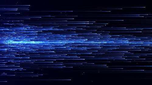 Abstract digital background with glowing neon particle lines. movement of a stream of luminous brigh