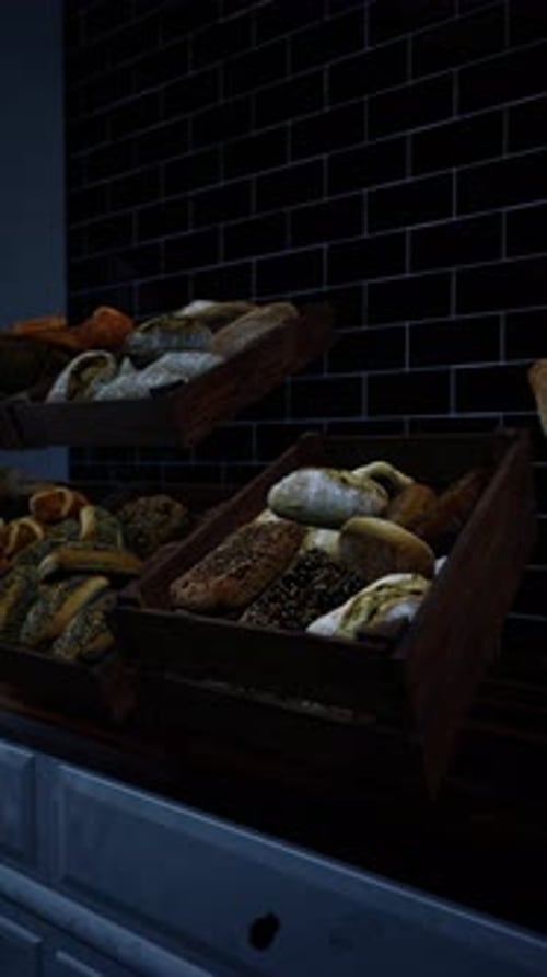 Assorted Food Items on an Old Bakery Counter