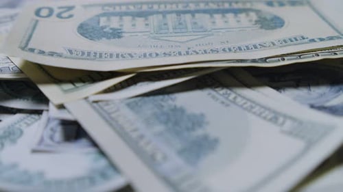Pile of United States Currency Money Wealth