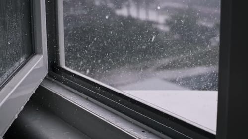 Rain Through Open Window City Street