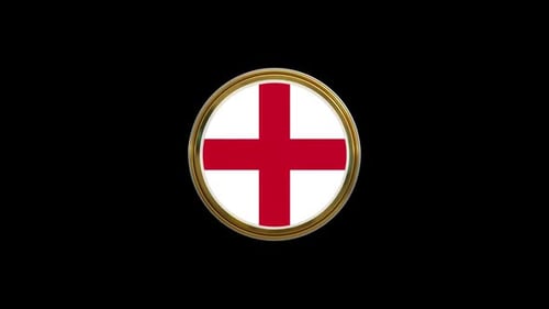 England Flag Circle Icon Loop Animation