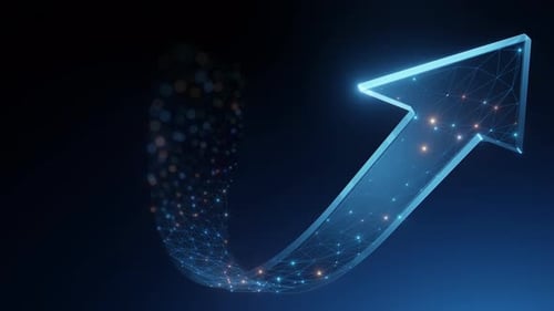 Digital arrow symbolizing business growth and success