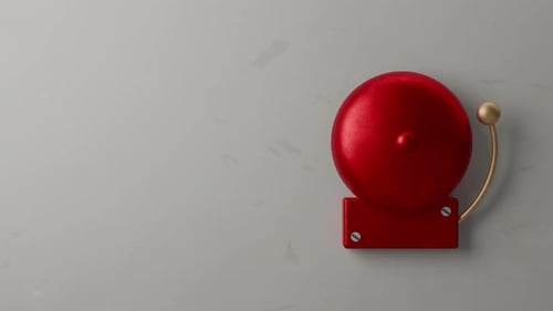 School Bell Ringing on the Wall with Copy Space