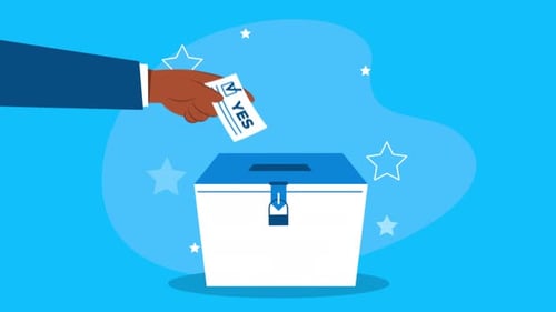 Flat Design Animated Voting Ballot Box