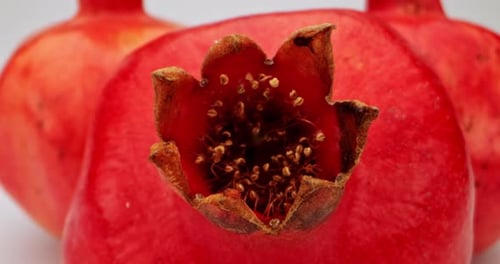 Pomegranate Close up With Camera Motion