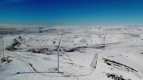 Wind Turbine On Winter