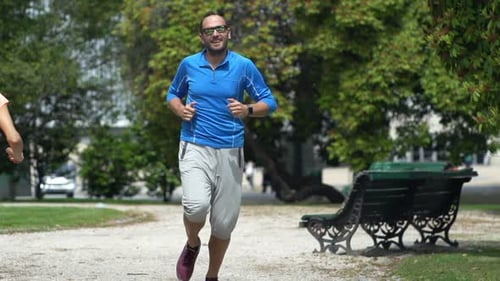 People Jogging in City Park, Super 240