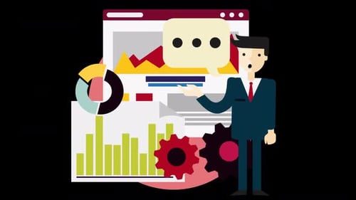 Businessman Pointing Finger At Chart To Analyzing On Alpha Channel