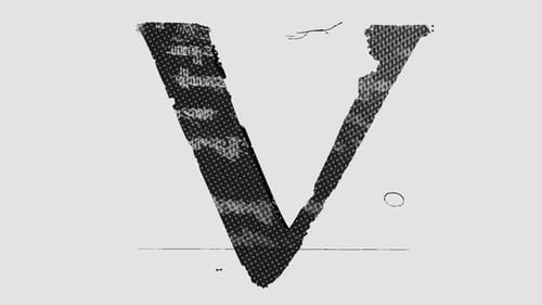 Gedruckter Grunge-Typografie-Buchstabe V