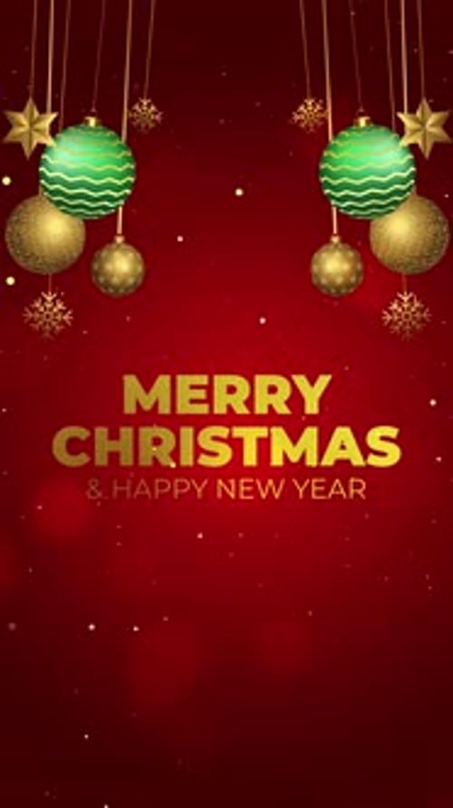 Festive Christmas and New Year Vertical Opener with Ornaments