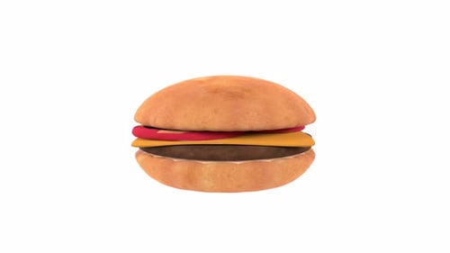 Hamburger 3d food rotating loop