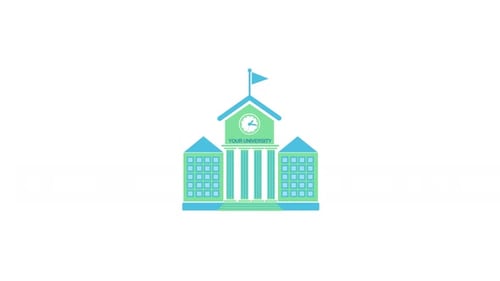 Vidéo d'animation de l'icône du symbole de l'université