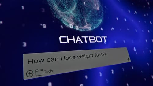 Cinematic Concept Of Ai Chatbot Interface Generate Answers How Can I Lose Weight Fast
