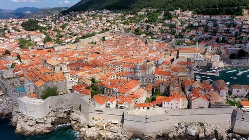 Dubrovnik a city in southern Croatia fronting the Adriatic Sea, Europe. Old city center of famous to