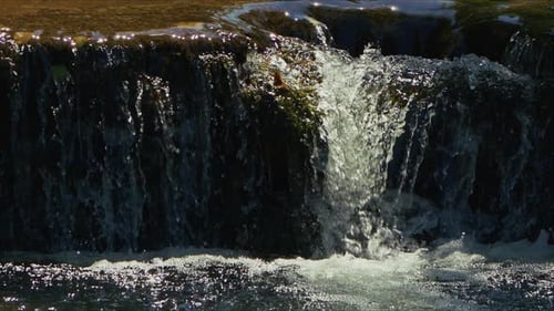Waterfall On Rocks In Nature View 1
