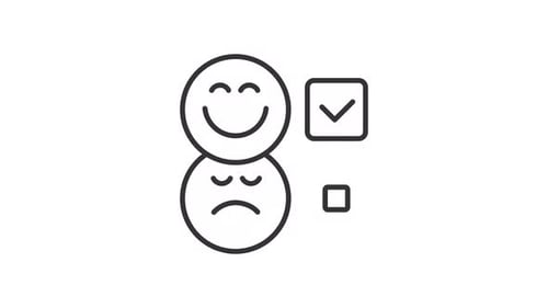 Minimalist Happy and Sad Face Feedback Icons Animation