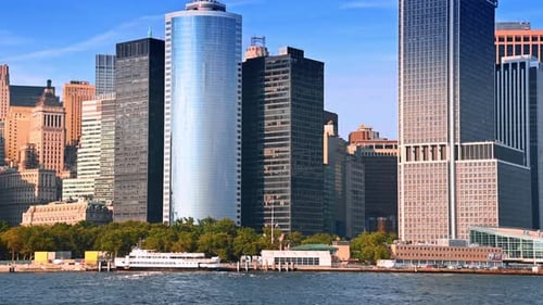 Variegated skyline of modern New York, USA at daytime.