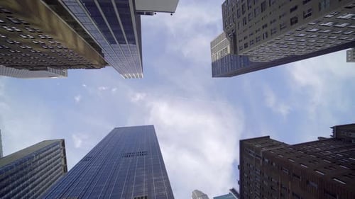 Cityscape Skyline View of High Rise Corporate Office Business District Blocks