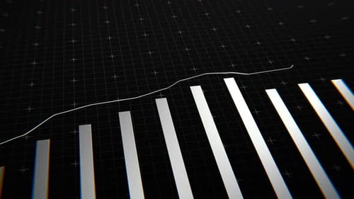 Animated Corporate Data Visualization with Bar and Line Graphs