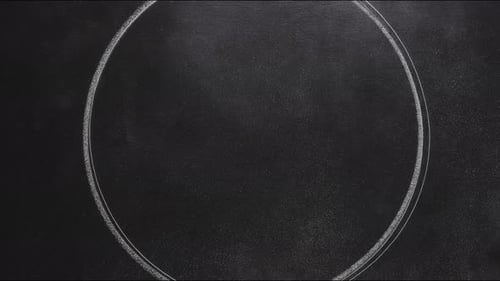 Chalk circle hand drawn chalkboard decorative border for copy space text overlay seamless loop hand