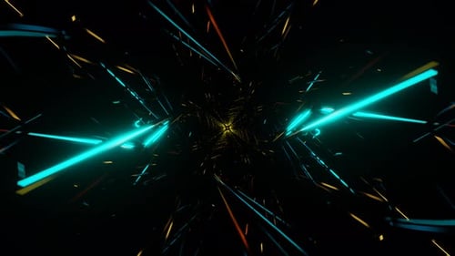 Vibrant Neon Mosaic of Multicolor Abstract VJ Loop