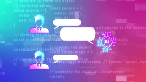 Futuristic chat ai user interface in action.