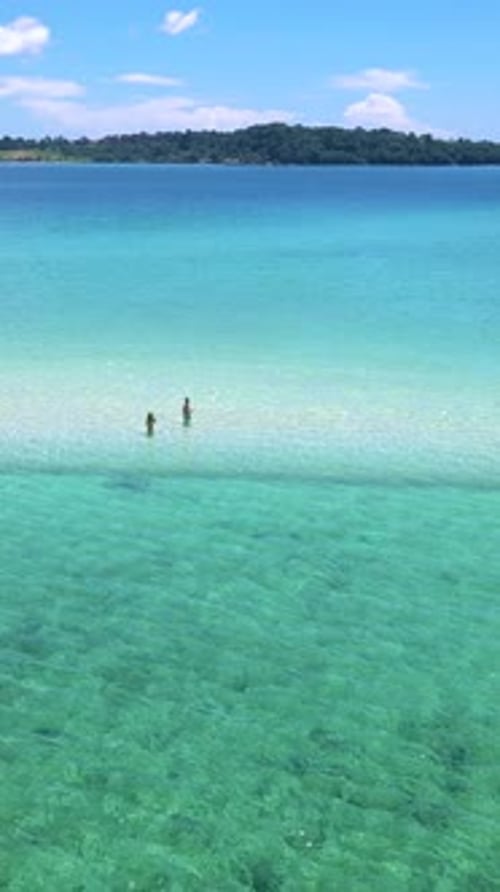Couple Man and Women on a Tropical Island in Thailand Koh Kham Island Trat Koh Mak