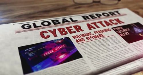 Cyberattaque et sécurité numérique : journal sur la table