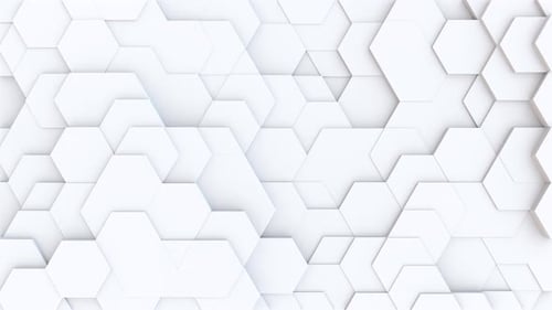 Abstract White Hexagon Waves Animation Background in a Seamless Loop