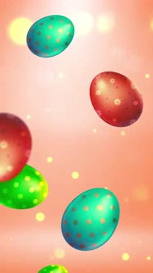 Animated Easter Eggs Falling Background Loop