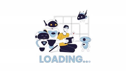 STEM robotics line 2D loading animation