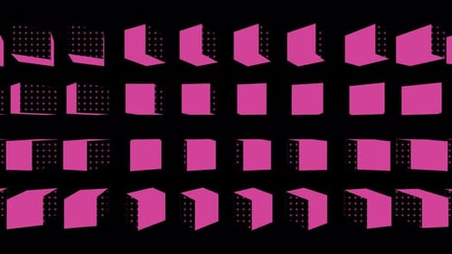 Pink Halftone Cube Grid Loop