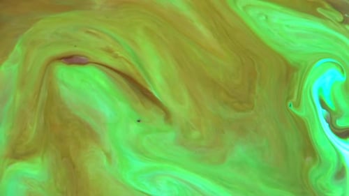 Abstract Green, Blue, and Yellow Color Swirl