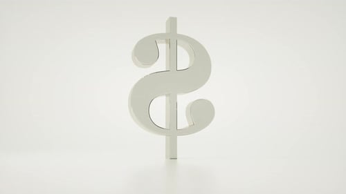 Silver Dollar symbol on white background for currency exchange and money transfer concept