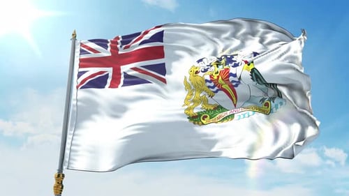 British Antarctic Territory Flag Waving Seamless Loop Animation