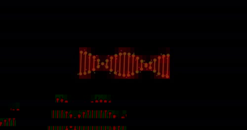 Animation of Abstract DNA Fragment with Seamless Loop on Black Background Conceptual Design of