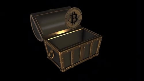 Bİtcoin in Treasure Box with Alpha Scene