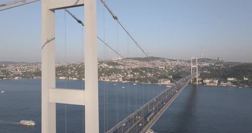 Istanbul, Bosporus-Brücke, Meer und Schiffe, Luftbild 7