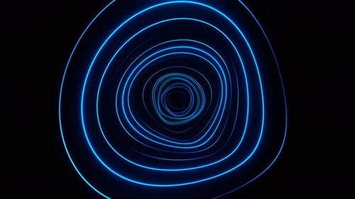 Blue Neon Radio Waves Background Vj Loop In 4K